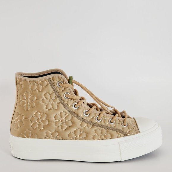 Converse CTAS Lift Hi Quilted Epic Dune Women's Platform Sneakers A08721C NWT - Picture 2 of 6